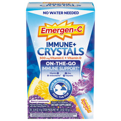 Emergen-C frente del empaque mostrando 28 stick packs y sabor Berry Lemonade