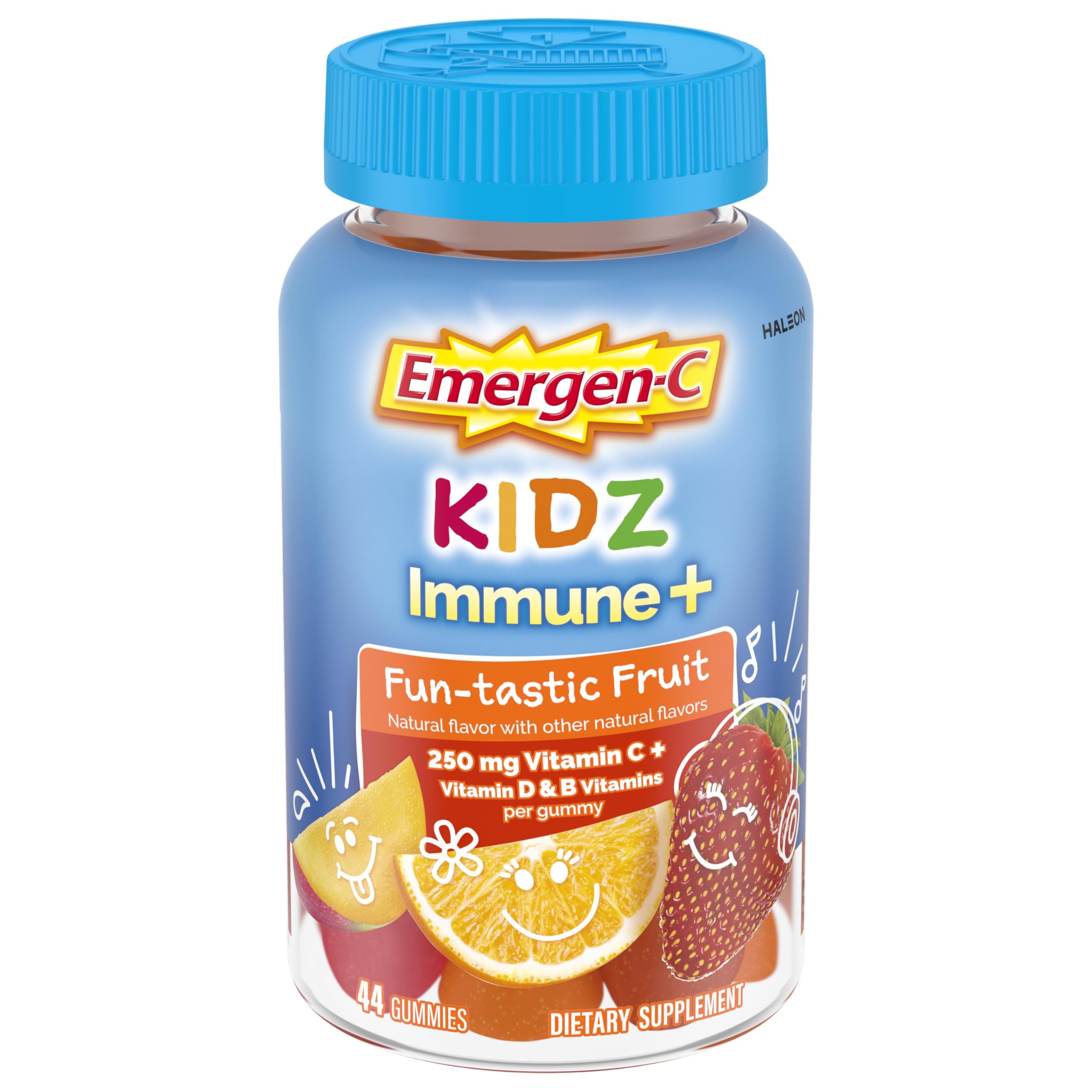 Emergen-C frasco frente mostrando etiqueta y beneficio inmunitario