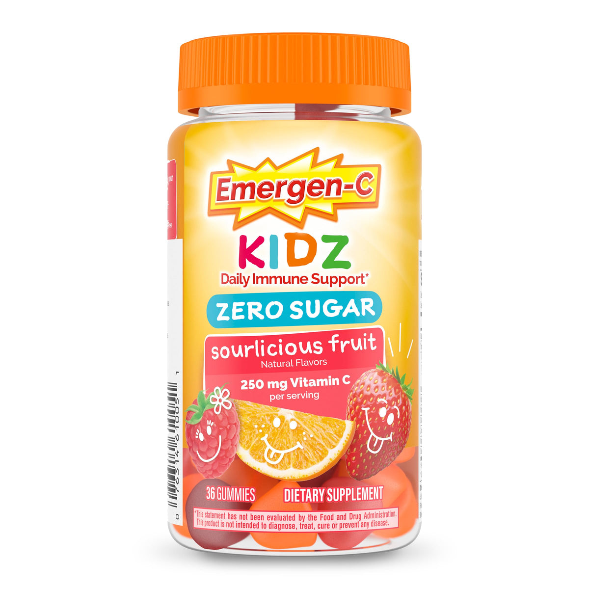 Emergen-C empaque frontal mostrando el bote y beneficio sin azúcar