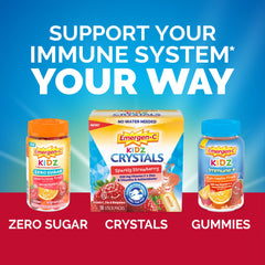 Emergen-C frasco junto a regla para mostrar tamaño y cantidad