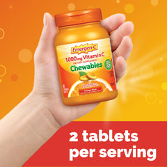 emergen-c tabletas sobre fondo naranja resaltando sabor