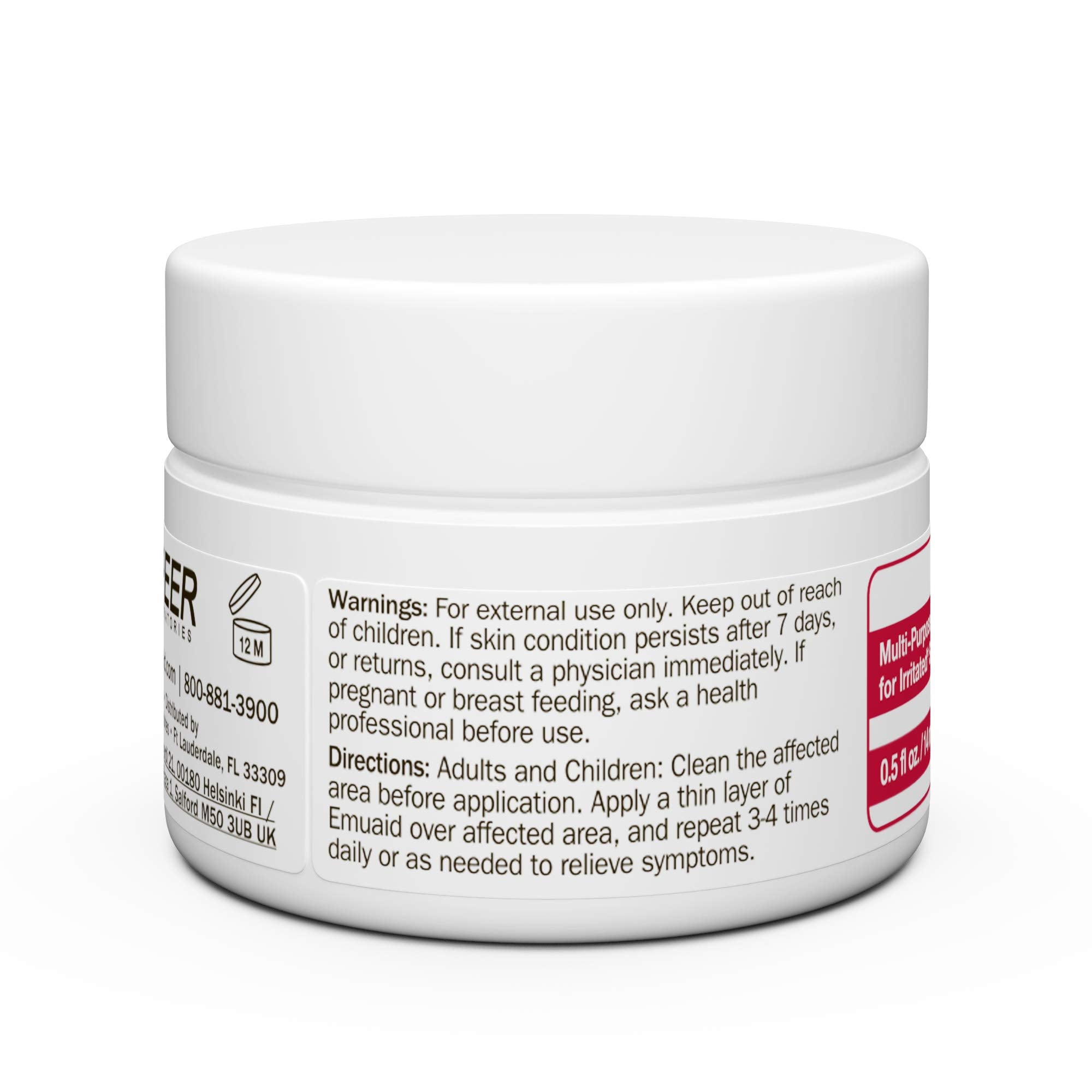 emuaid junto a plantas y aceite, sugiere ingredientes naturales y beneficio calmante