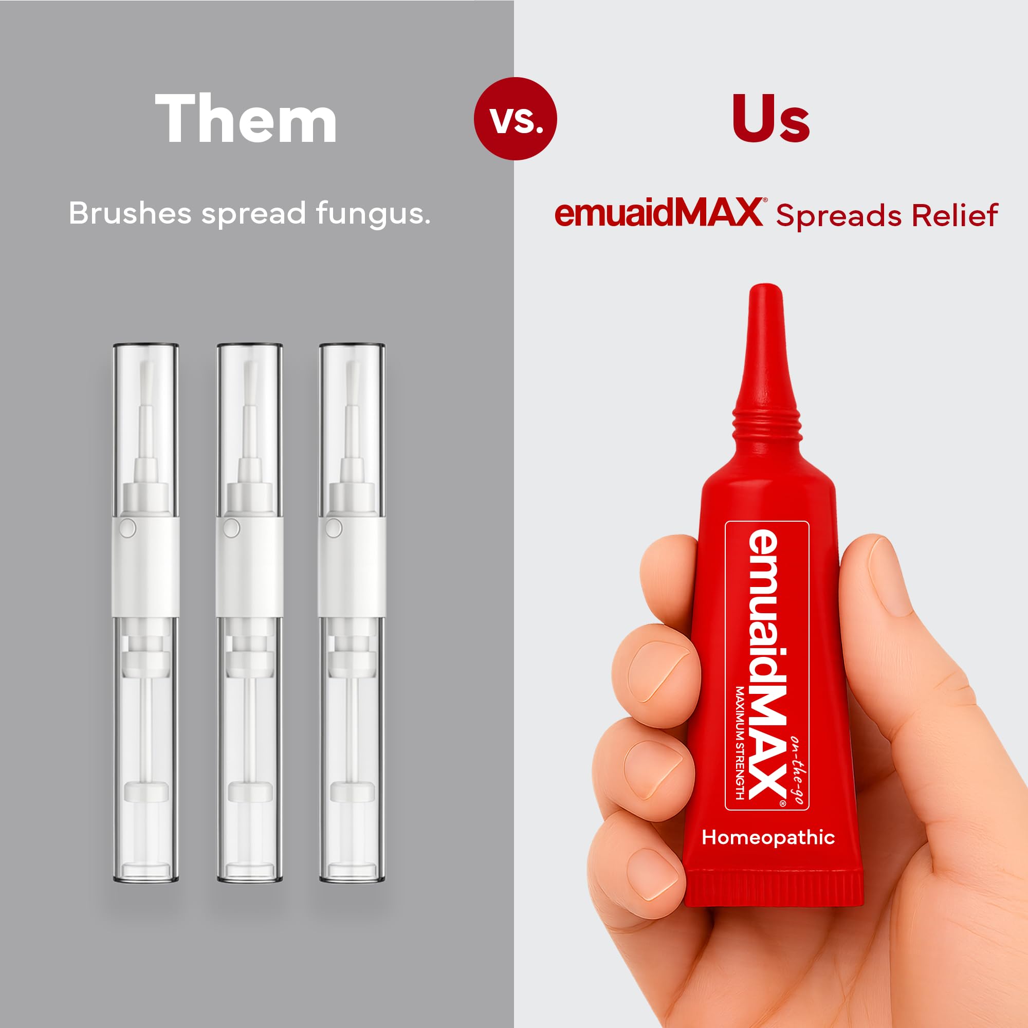 emuaidmax tamaño en mano comparado a monedas para demostrar portabilidad