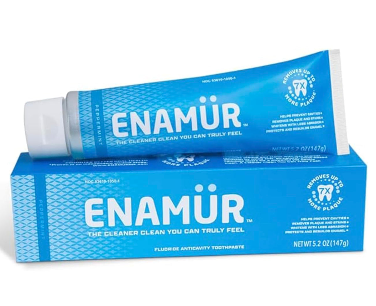 ENAMUR frente del tubo mostrando diseño y tamaño, limpieza profesional