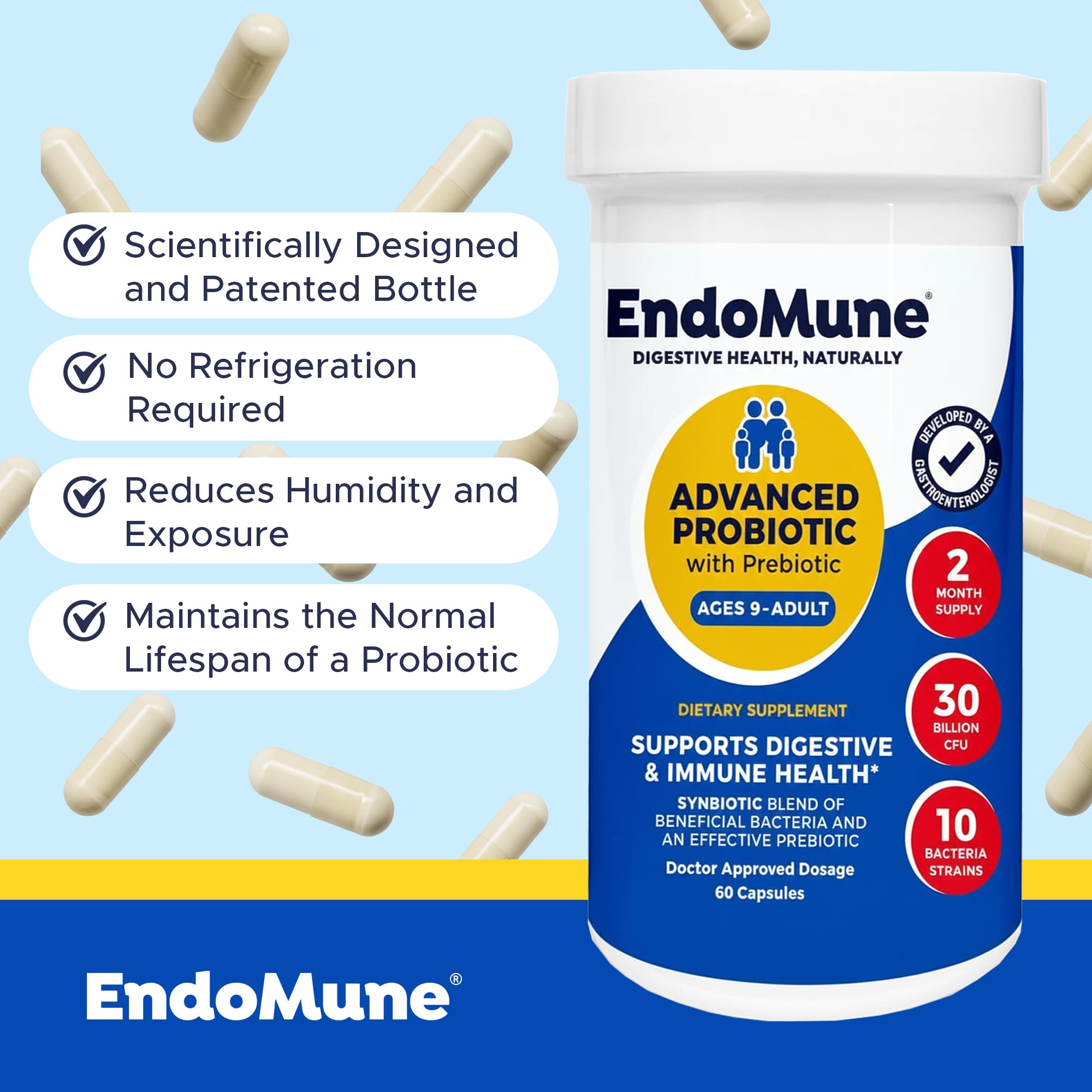 Endomune etiqueta con ingredientes para transparencia y confianza