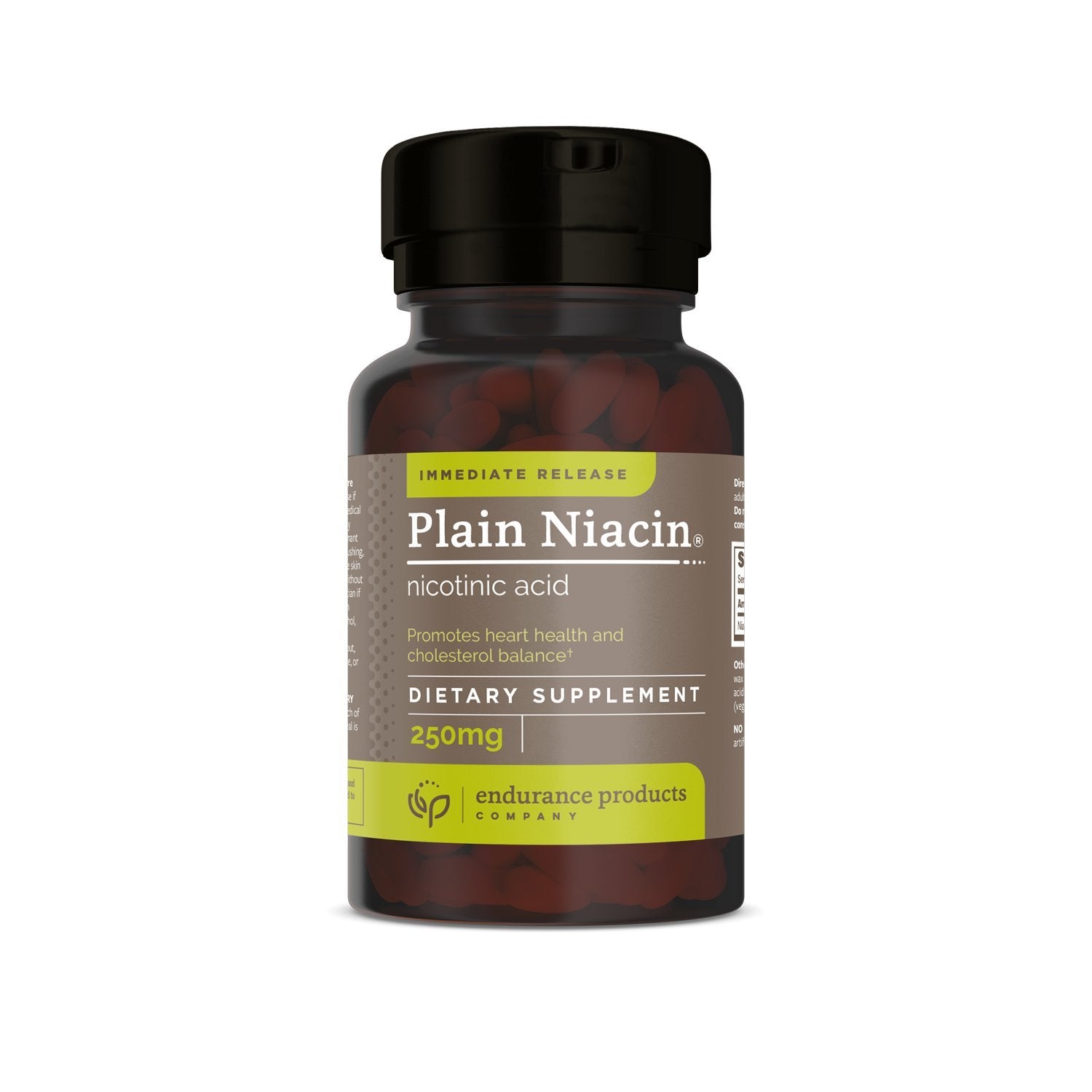 Endurance Products empaque frontal de ENDUR Niacin IR 250 mg mostrando etiqueta clara y beneficios