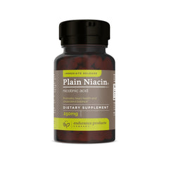 Endurance Products empaque frontal de ENDUR Niacin IR 250 mg mostrando etiqueta clara y beneficios