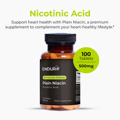Endurance ENDUR Niacin IR tabletas sobre fondo neutro para dosificación clara