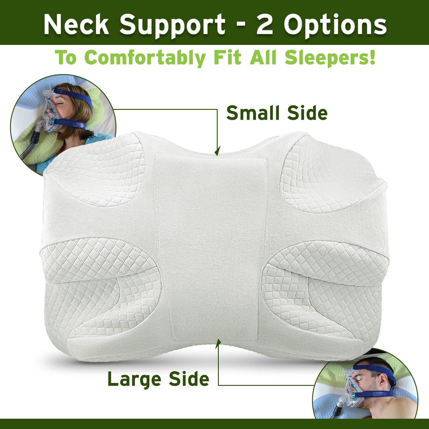 EnduriMed almohada junto a regla para comparar tamaño y altura