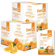 Ener-C empaque frontal naranja mostrando beneficios y sin azúcar