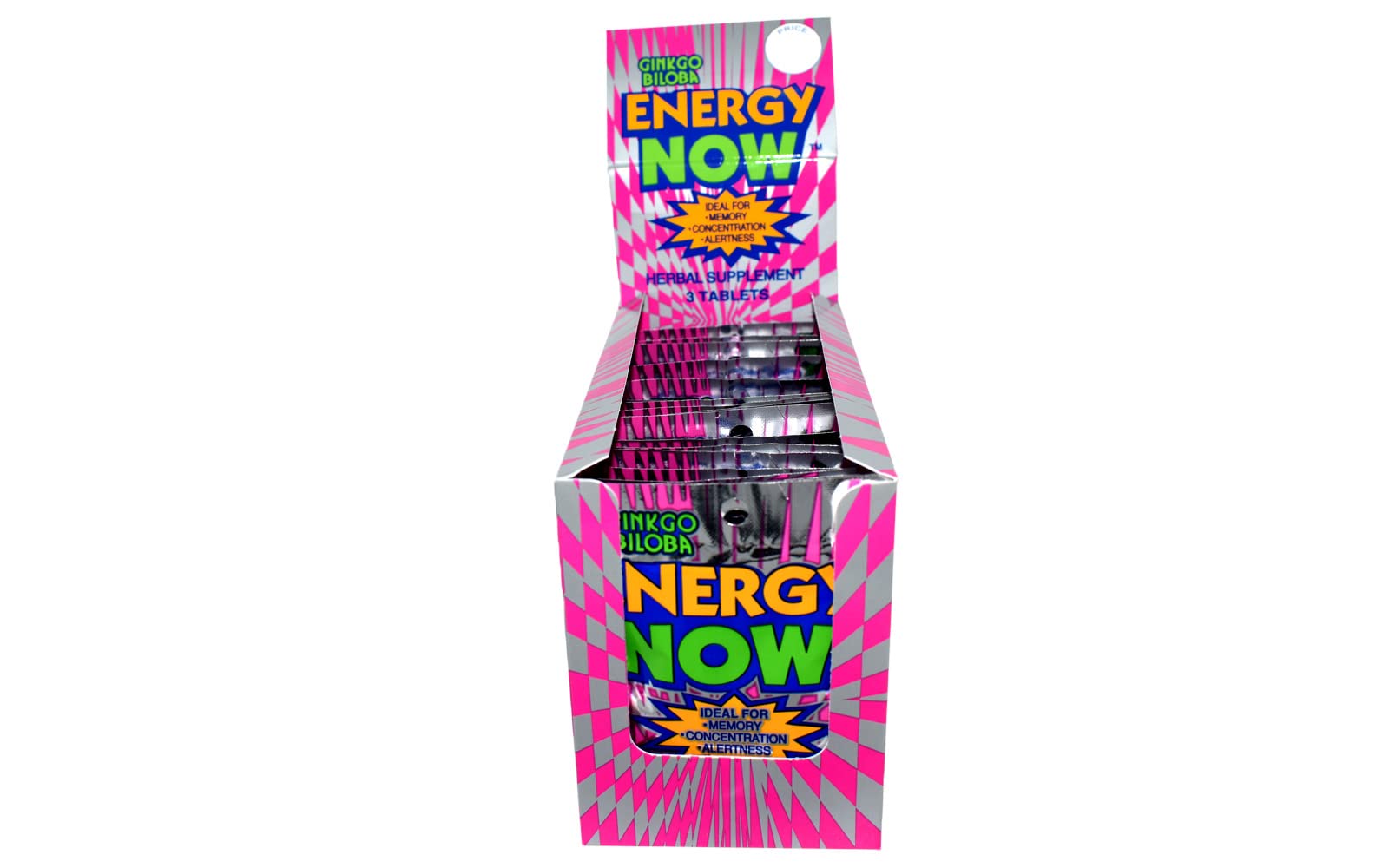 Energy Now primer plano de la textura del contenido, muestra calidad del producto