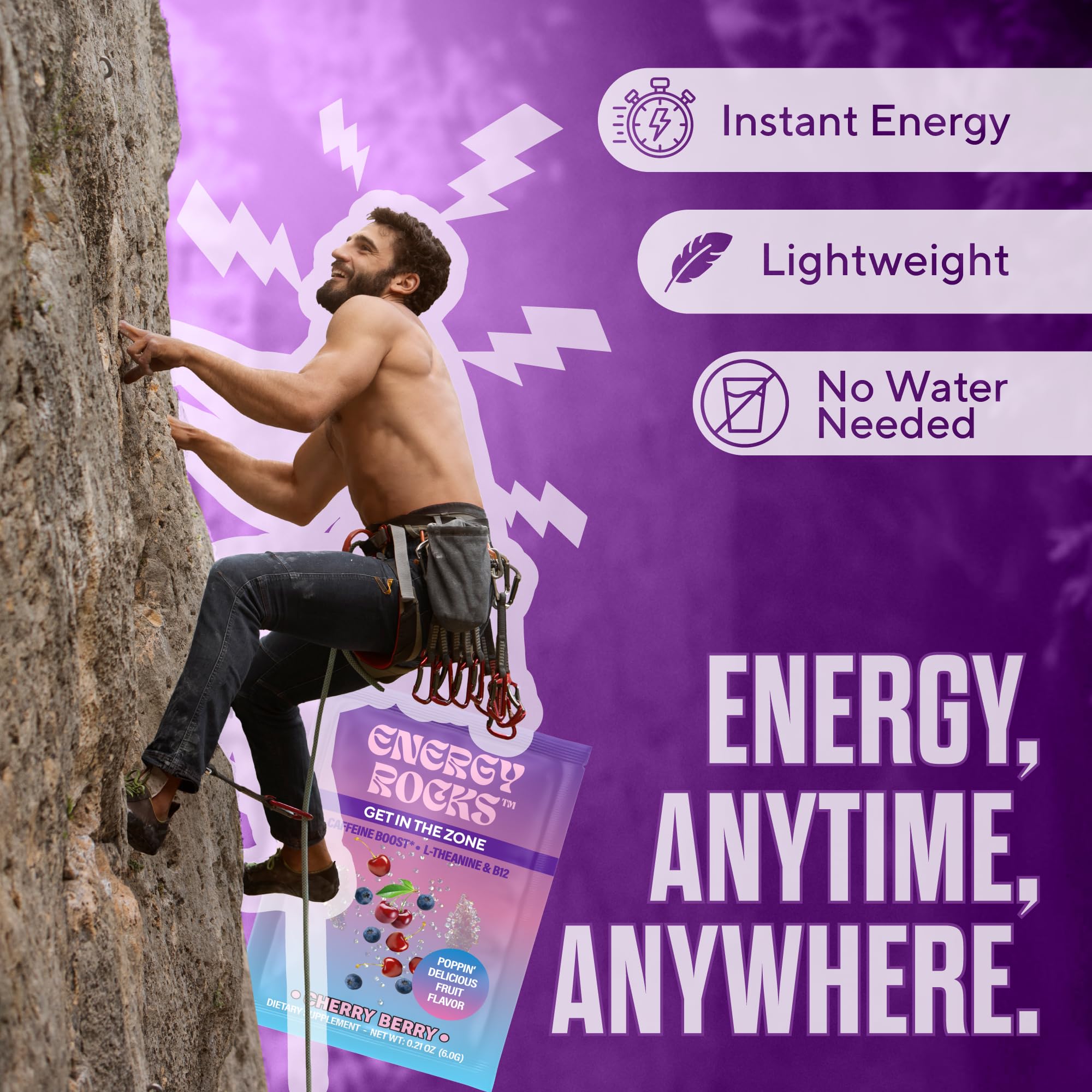 Energy Rocks detalle que muestra ausencia de colorantes artificiales