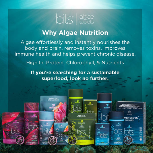 ENERGYbits tabletas textura cercana que revela pureza del ingrediente y calidad
