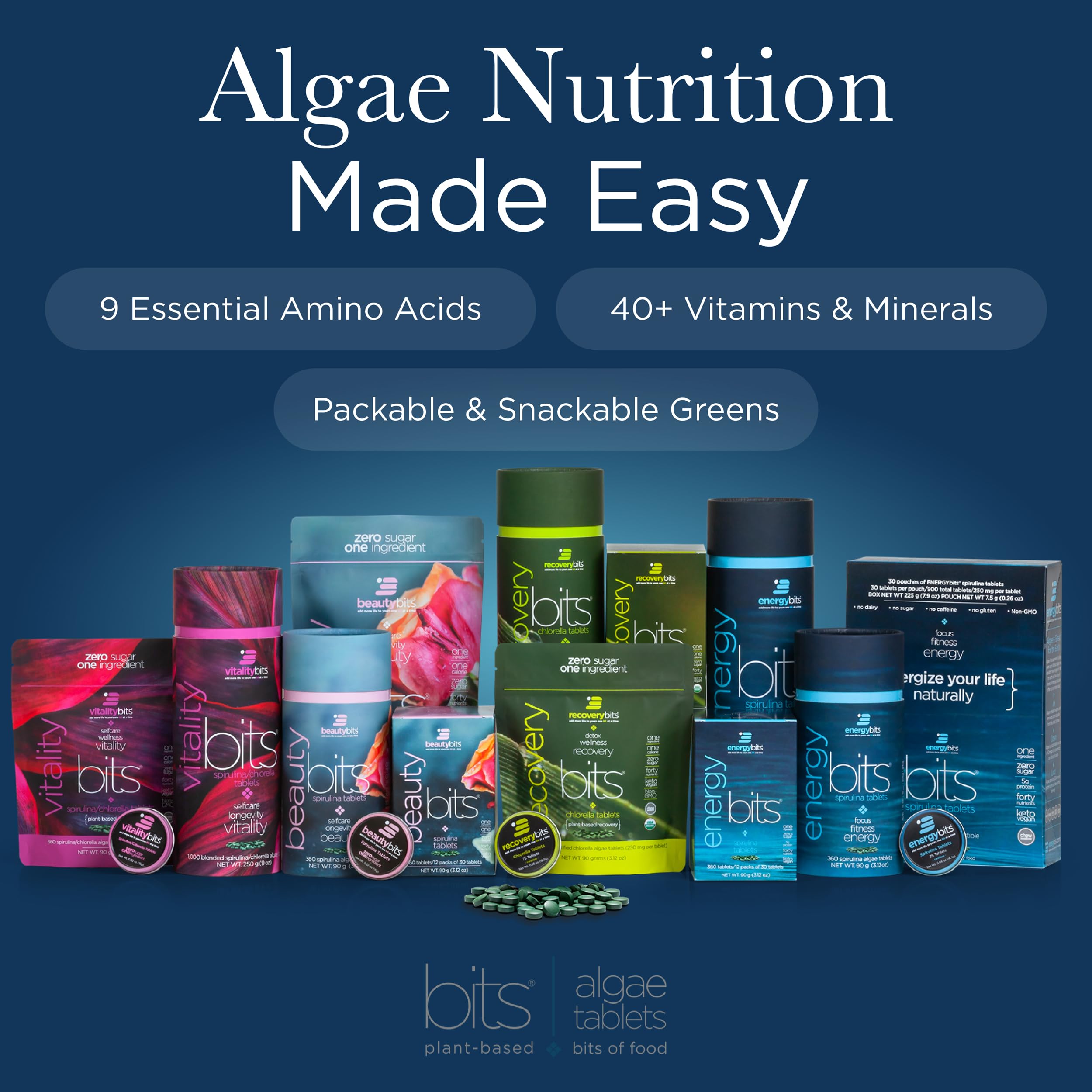 ENERGYBITS etiqueta nutricional y lista de ingredientes clara y simple