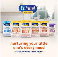 Enfamil etiqueta con información nutricional visible, brinda confianza informada