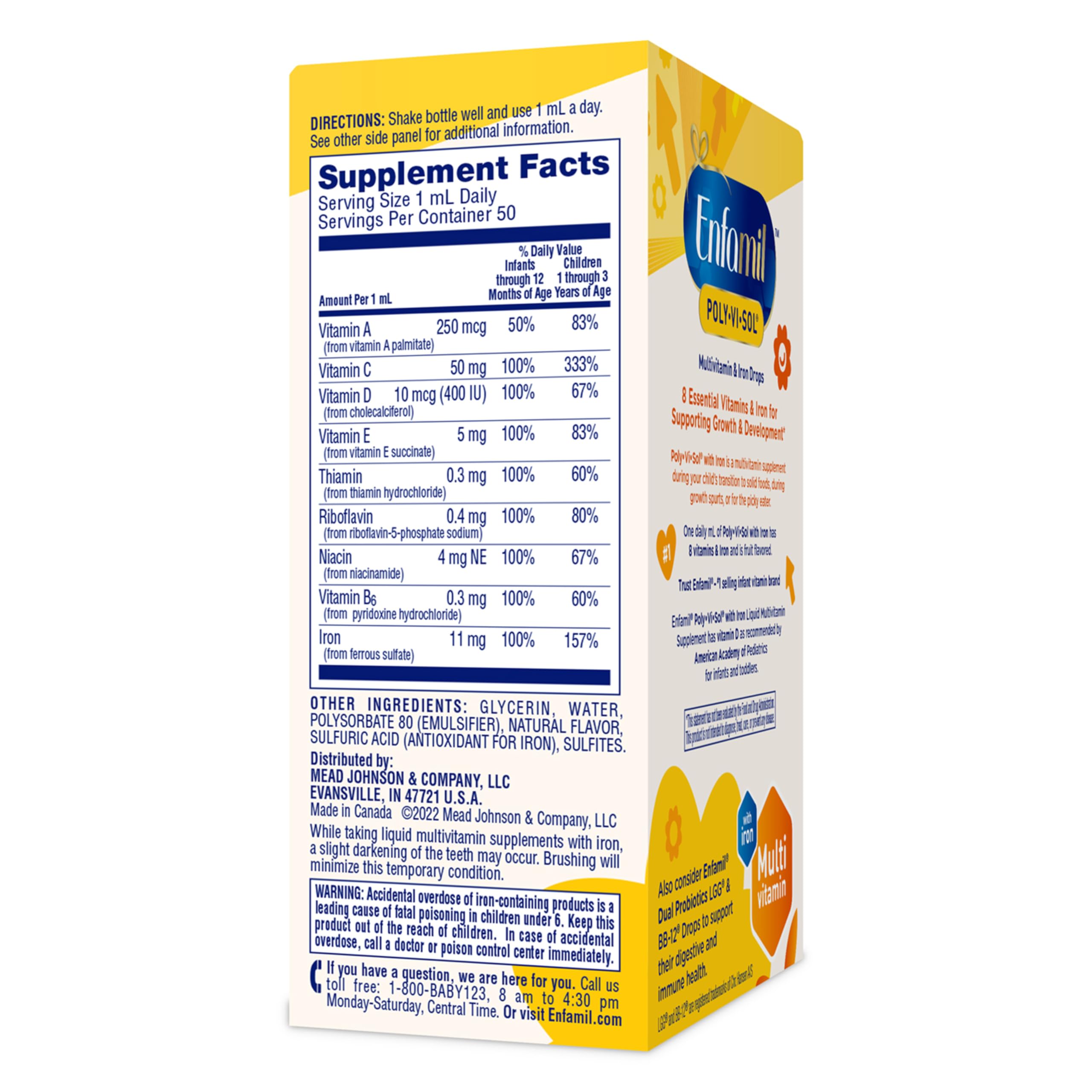 Enfamil etiqueta nutricional visible con información de vitaminas
