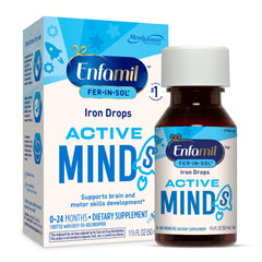 Enfamil frasco Fer-In-Sol frente mostrando etiqueta clara y uso fácil