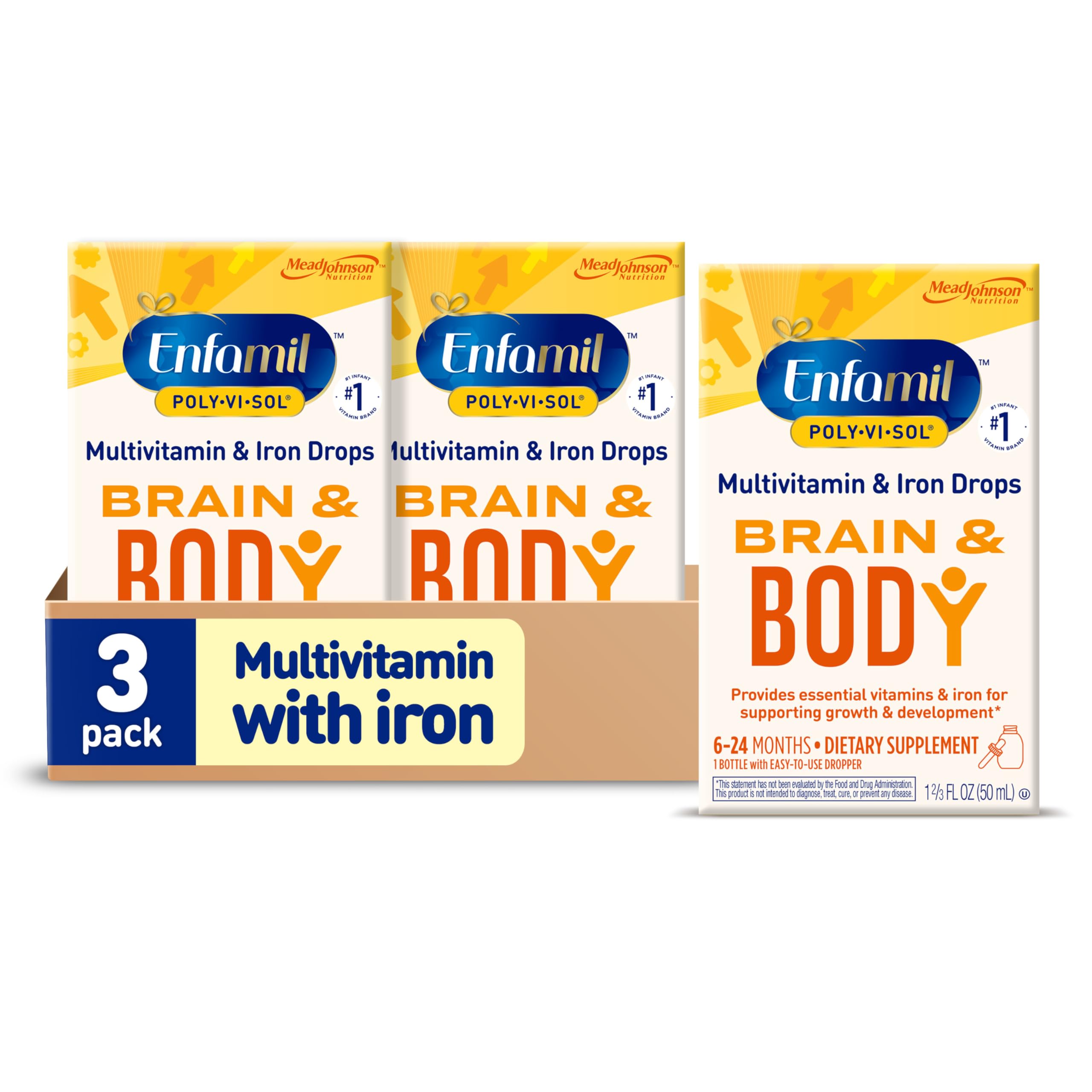 Enfamil frasco frontal mostrando etiqueta y beneficios visuales
