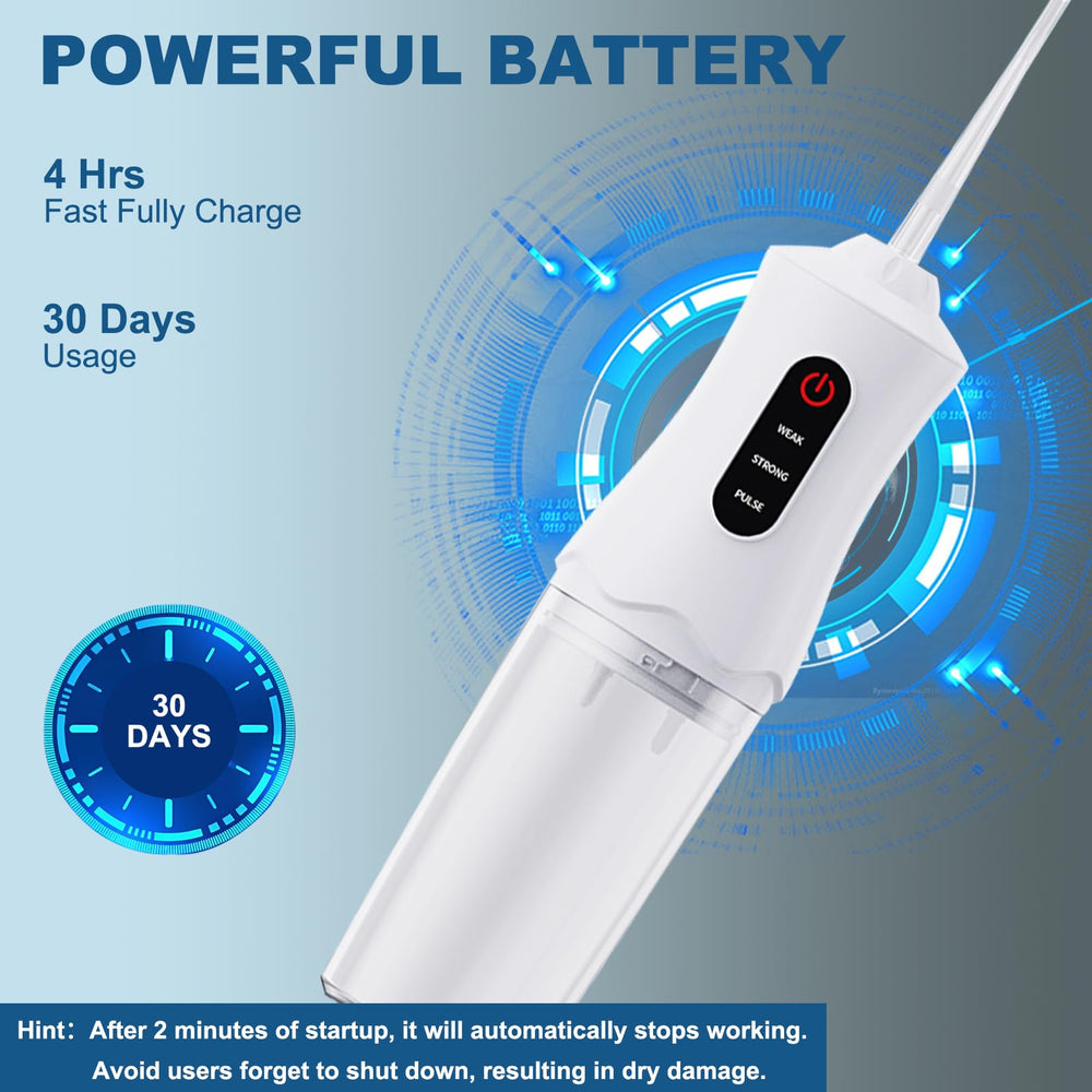 Enioem flosser con cabezal intercambiable demostrando versatilidad para brackets y encías