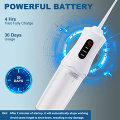 Enioem flosser con cabezal intercambiable demostrando versatilidad para brackets y encías
