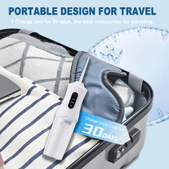 Enioem flosser dentro de una maleta ilustrando transporte seguro y utilidad en viajes