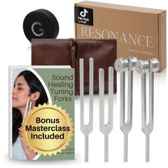 ENSO SENSORY vista frontal del kit con diapasones y estuche, diseño profesional y regalo