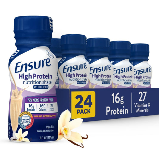Ensure botella frontal sabor vainilla mostrando etiqueta y beneficios