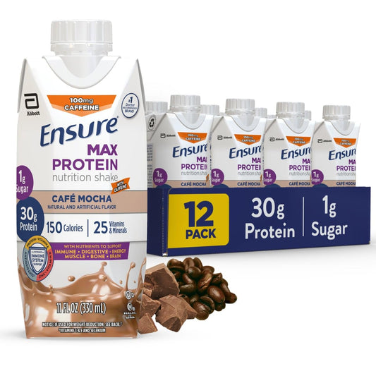 Ensure botella Café Mocha frente mostrando diseño y fácil consumo