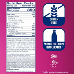 Etiqueta nutricional de Ensure Chocolate mostrando información de proteínas y vitaminas, transparencia