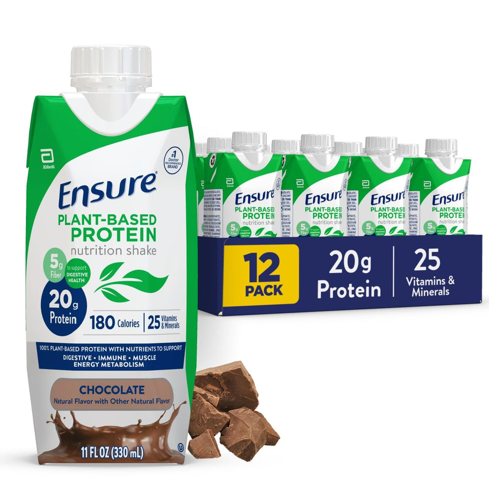 Ensure chocolate vista frontal del envase con información clara y práctico ahorro