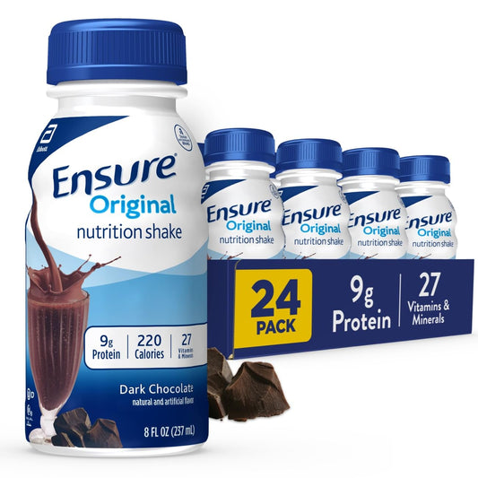 Ensure chocolate oscuro vista frontal mostrando envase y sabor nutritivo