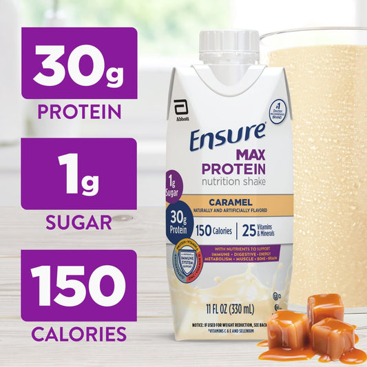 Ensure Max Protein etiqueta nutricional con información clara y apoyo informativo