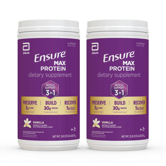 Ensure Max Protein frente del envase mostrando el sabor chocolate y confianza