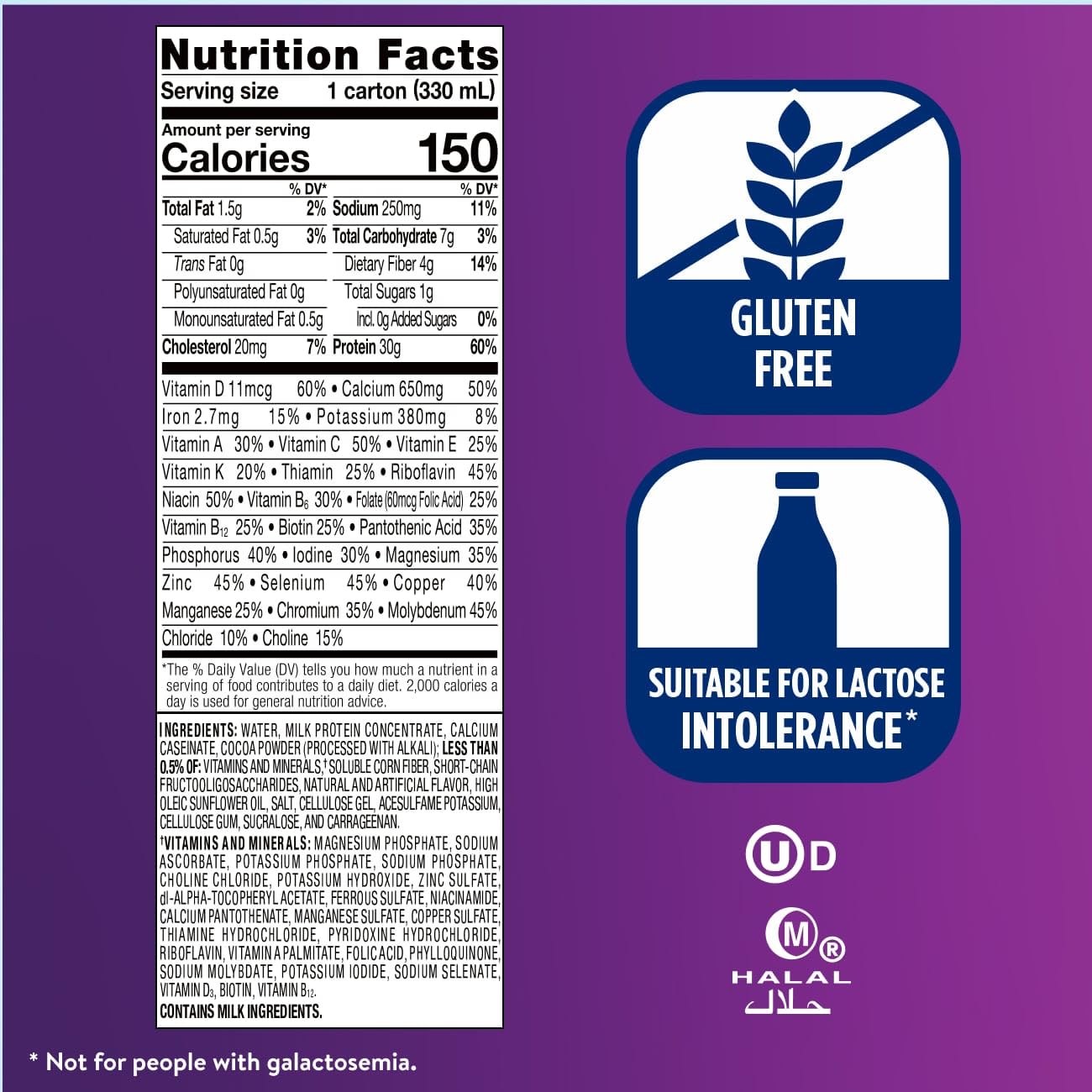 Detalle de ingredientes y vitaminas de Ensure Max Protein para apoyo nutritivo