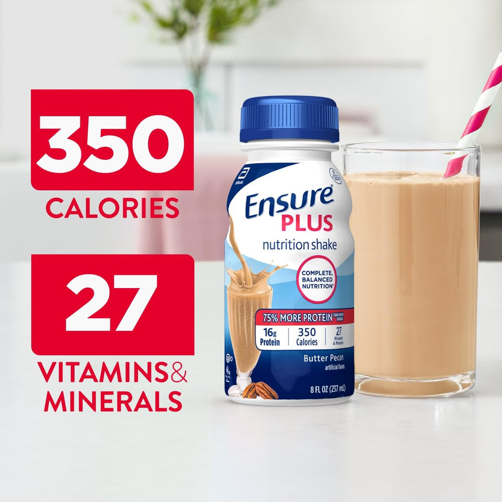 Comparación de tamaño Ensure Plus junto a un objeto cotidiano — referencia de porción práctica