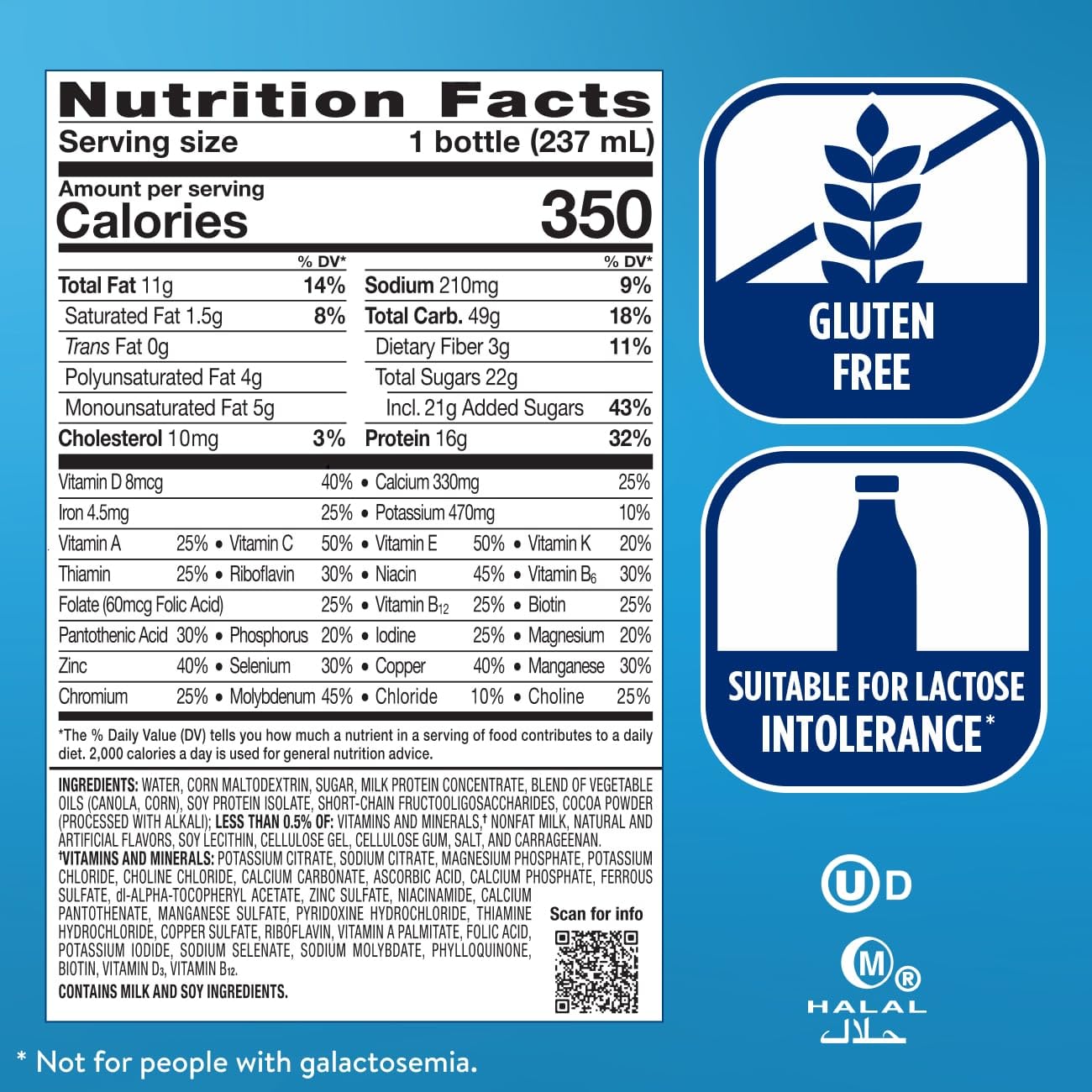 Ensure Plus comparado con una lata para mostrar tamaño y porción