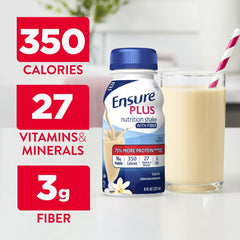 Botella Ensure Plus abierta lista para beber, aporte nutricional rápido