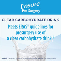 Ensure Surgery batido detalle de textura y etiqueta, nutrición lista para beber