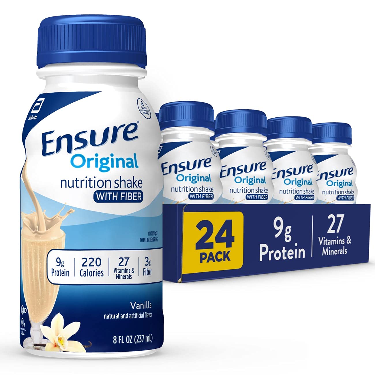 Ensure envase frontal mostrando marca y sabor, conveniencia inmediata