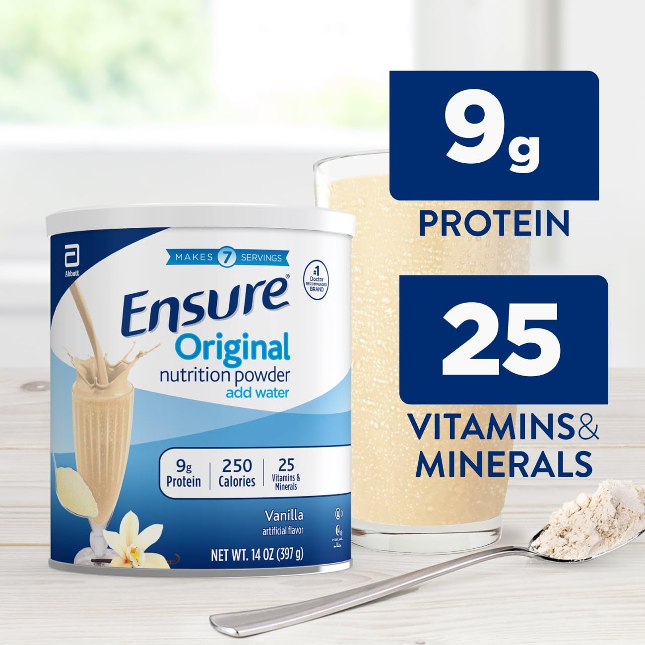 Ensure polvo textura cercana que facilita mezcla homogénea