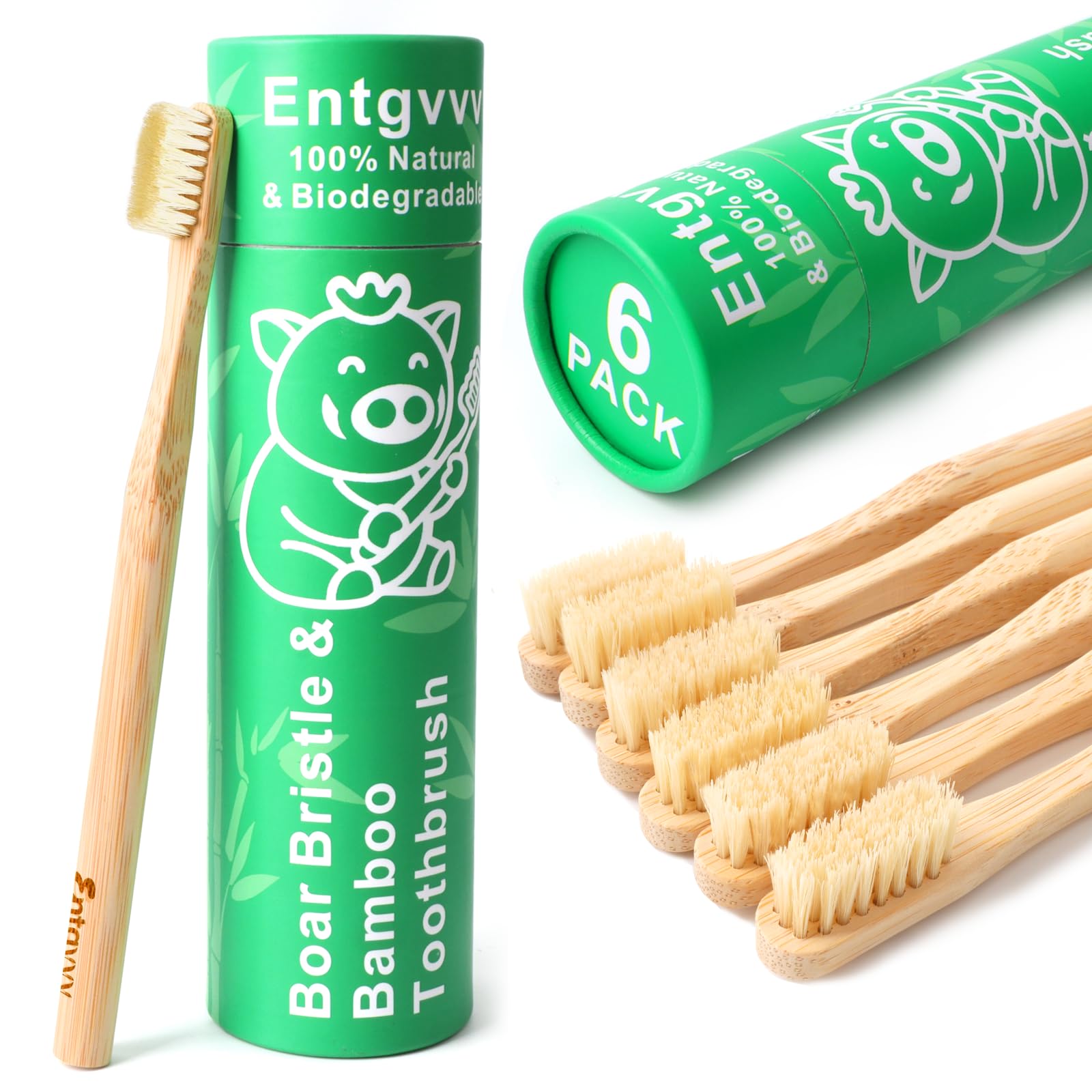 Entgvvv cepillo de frente mostrando diseño ergonómico y beneficio de agarre cómodo