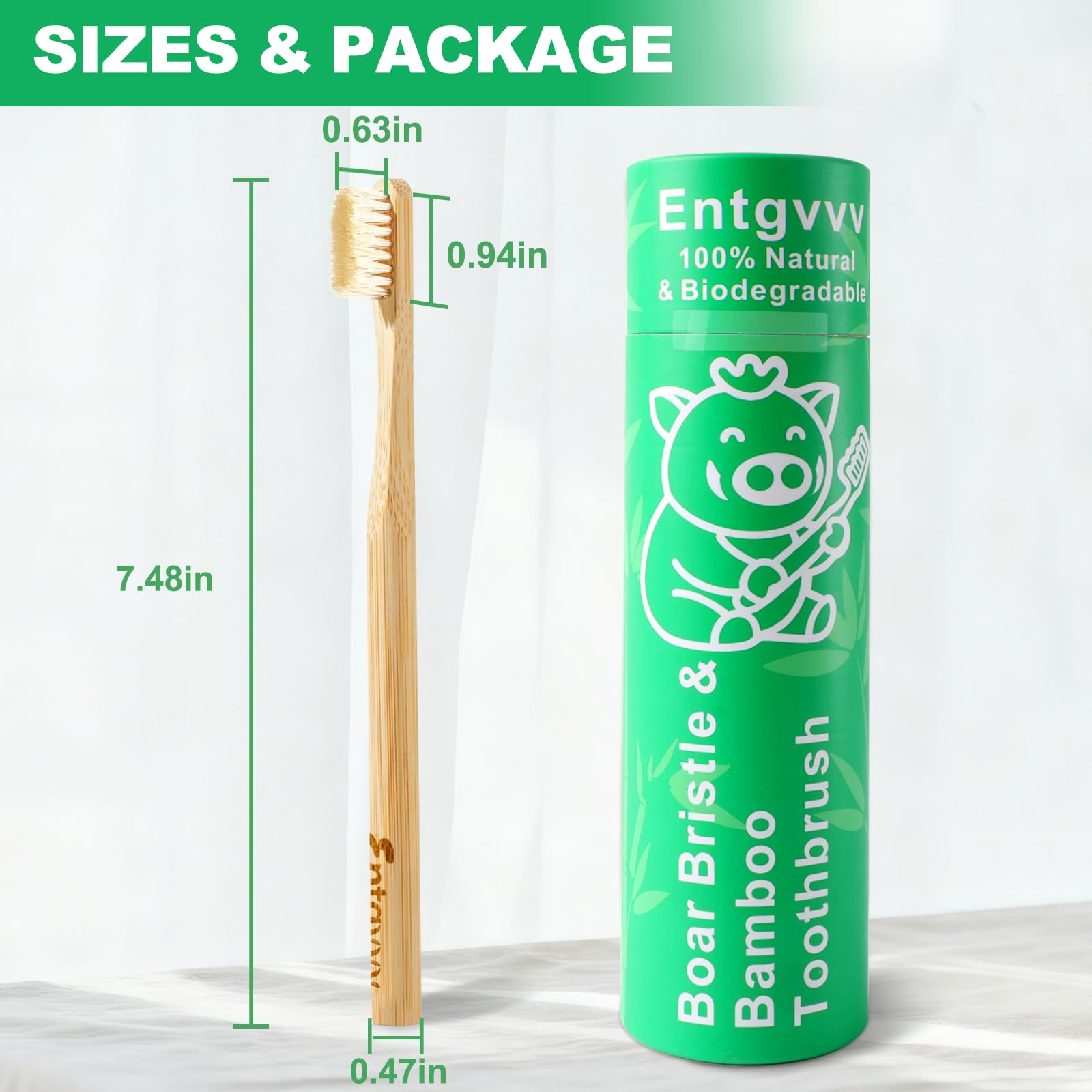 Entgvvv pack de seis en tubo reciclado mostrando embalaje sin plástico