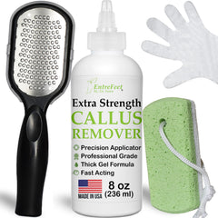 EntreFeet frasco gel 8 oz vista frontal para ablandar callos