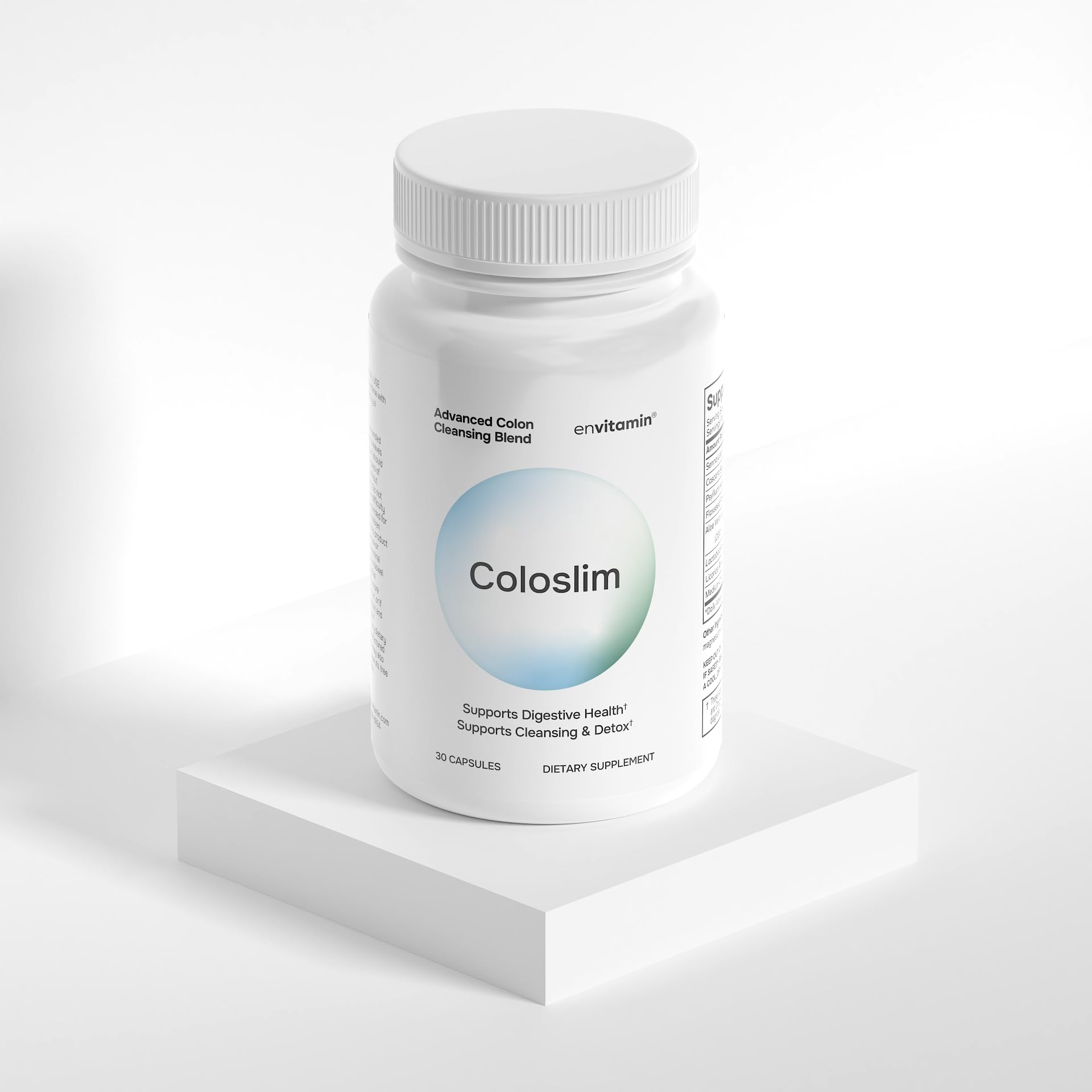 envitamin Coloslim cápsulas alineadas para apreciar presentación limpia