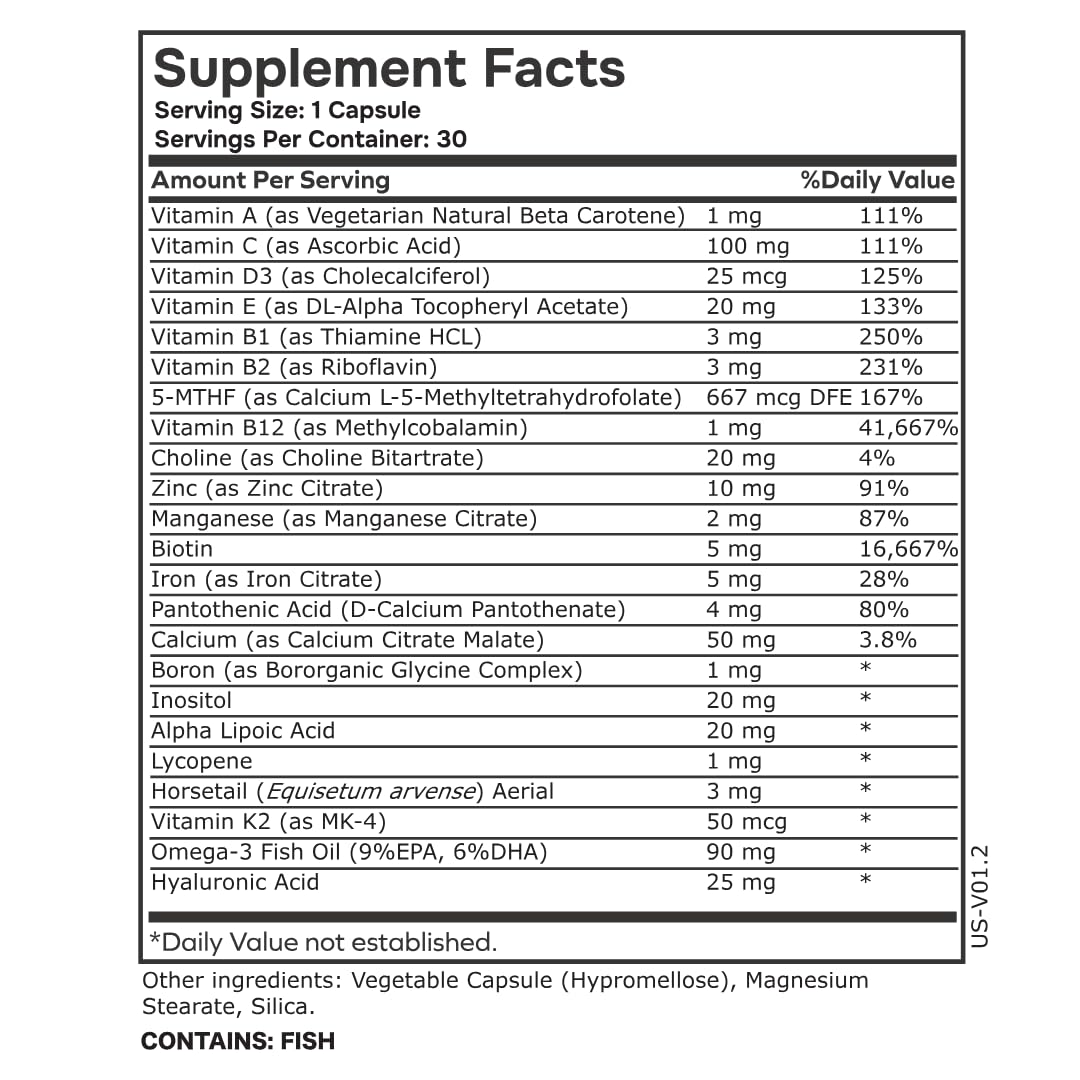 envitamin producto junto a una regla para comparar tamaño, referencia visual