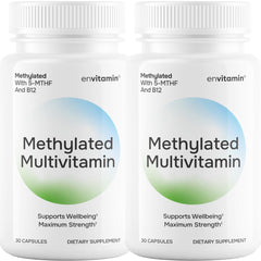 envitamin multivitamínico frontal mostrando el etiquetado y beneficios visibles