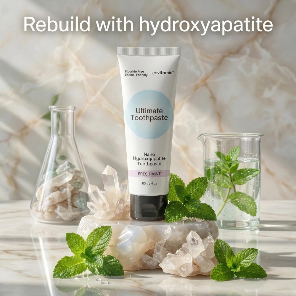 envitamin textura de la crema dental destacando suavidad y pulido seguro