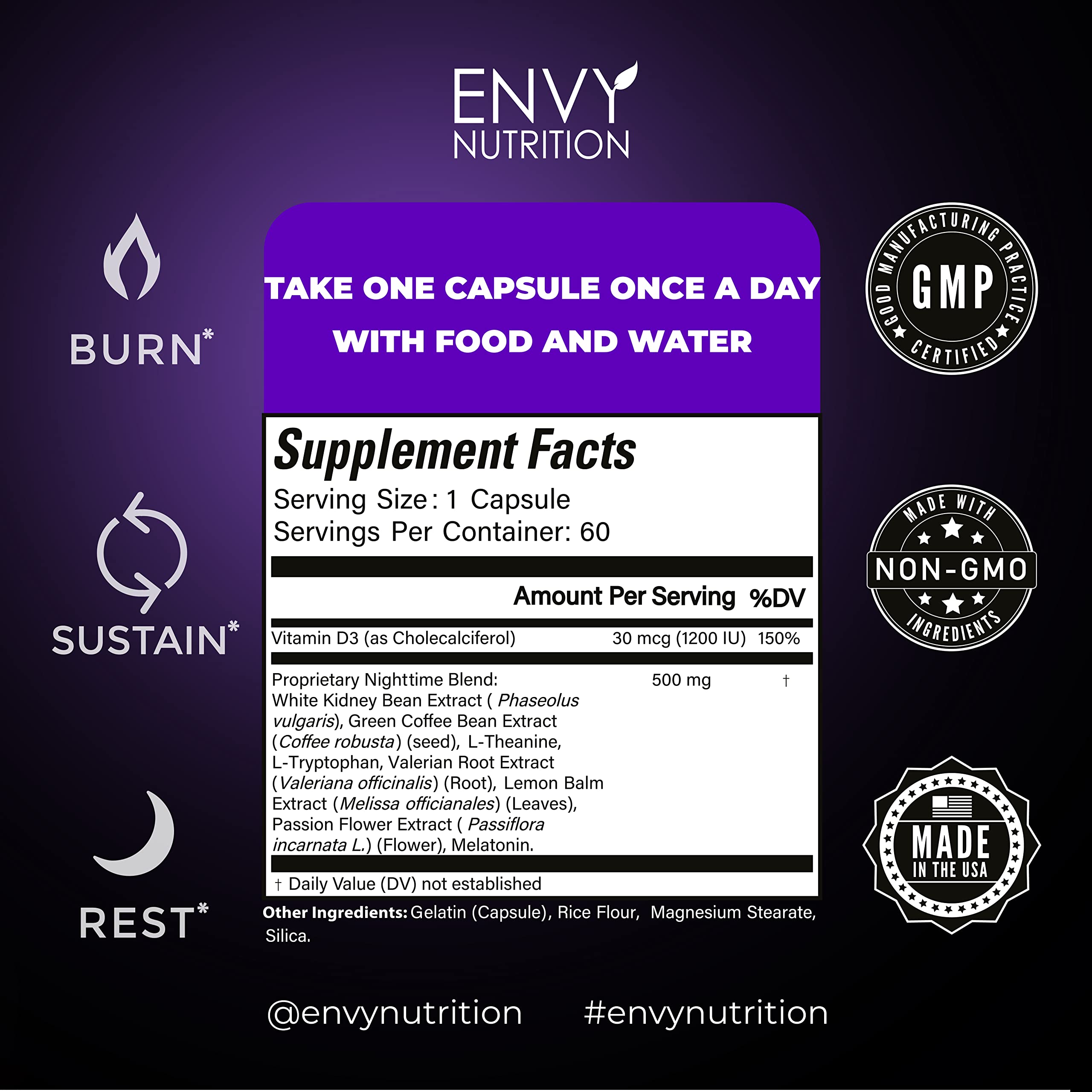 Detalle de cápsulas Envy Nutrition resaltando textura y facilidad de deglución