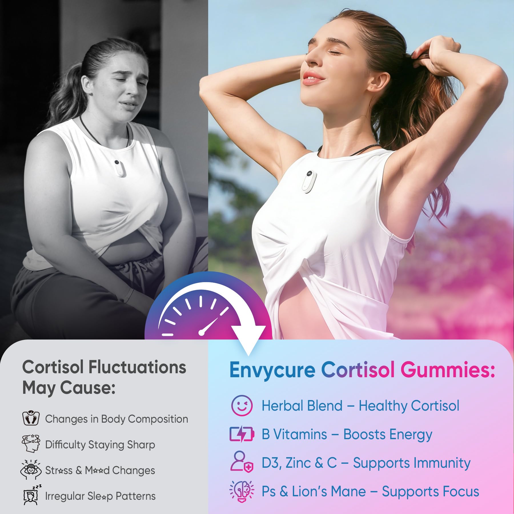 EnvyCure frasco abierto con gominolas para mostrar cantidad y presentación interior