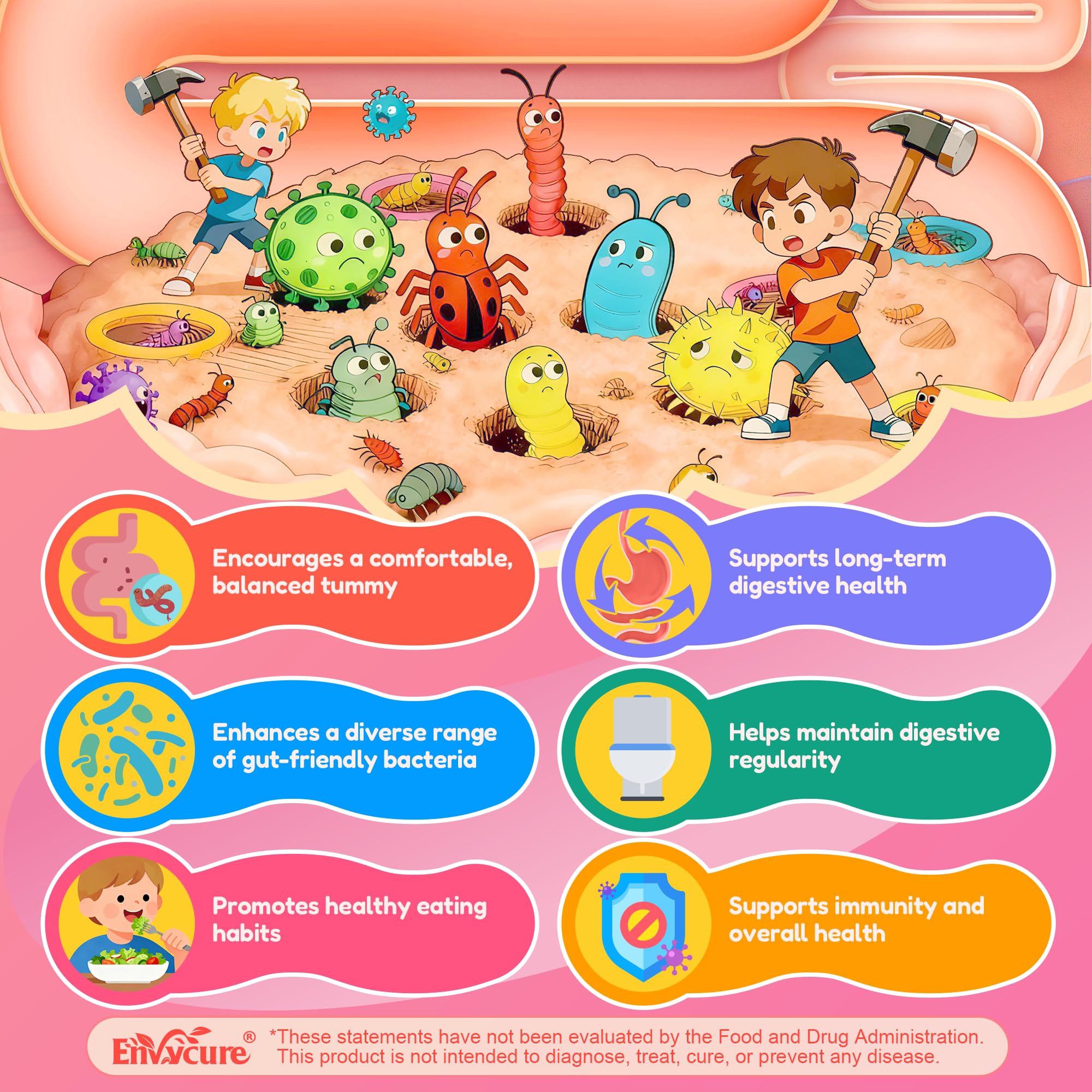 EnvyCure gomita en mano de niño, formato aceptable y tamaño seguro